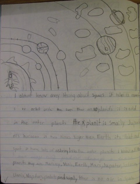 My Grade 3 space journal